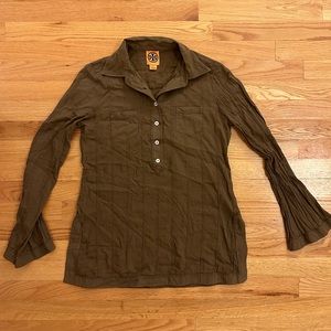 Tory Burch Olive Green Cotton Tunic Size 4